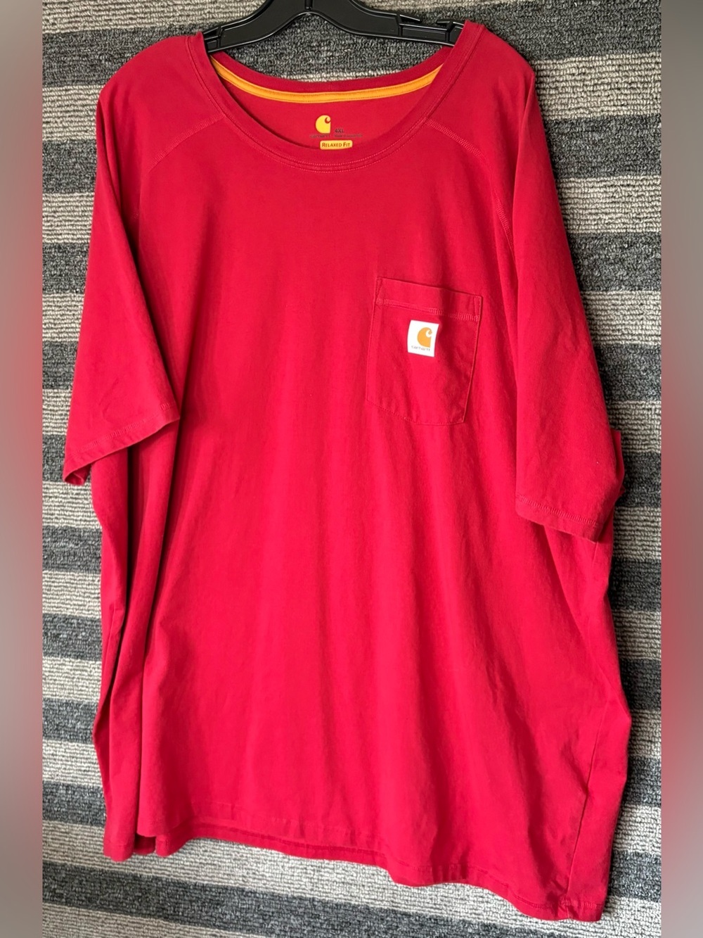 Carhartt Force Men’s Red Short-Sleeve Relaxed Fit Pocket T-Shirt Size 4XL